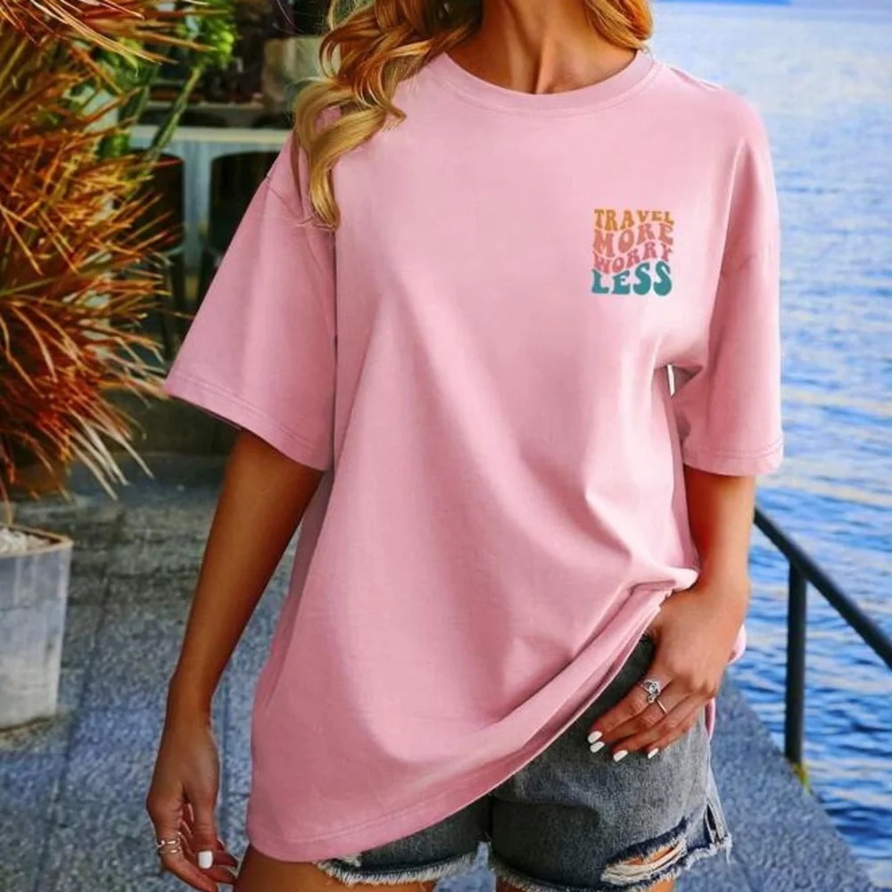 Travel More Worry Less Oversized Graphic Tee 🩷 - Picture 6 of 7